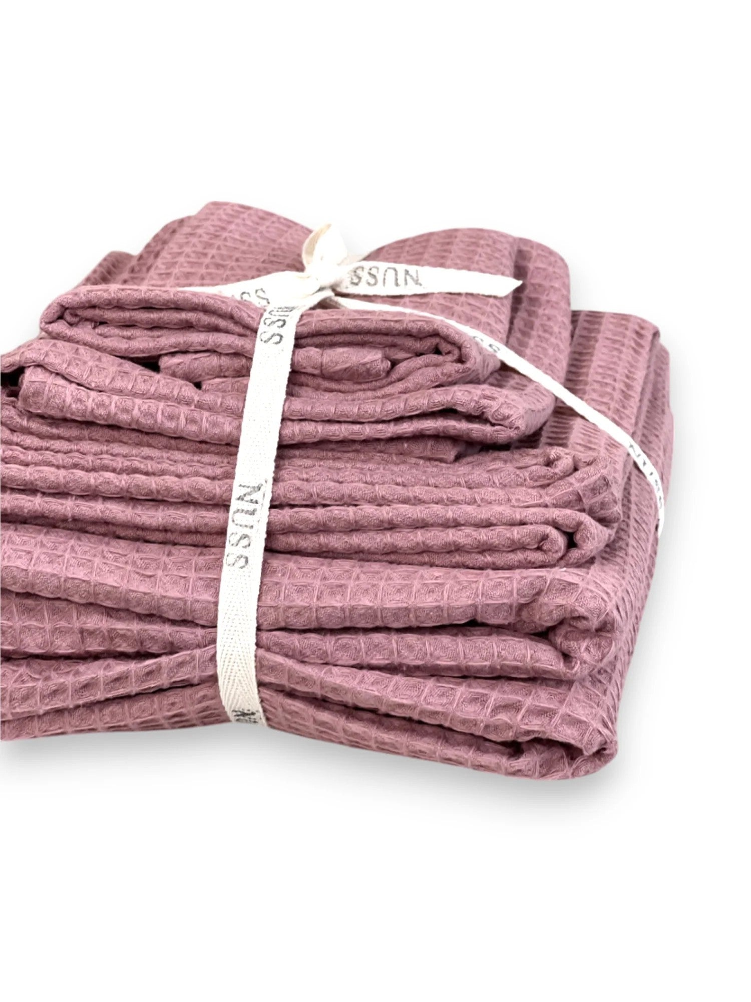 Organic Waffle Cotton Towel - Old Pink